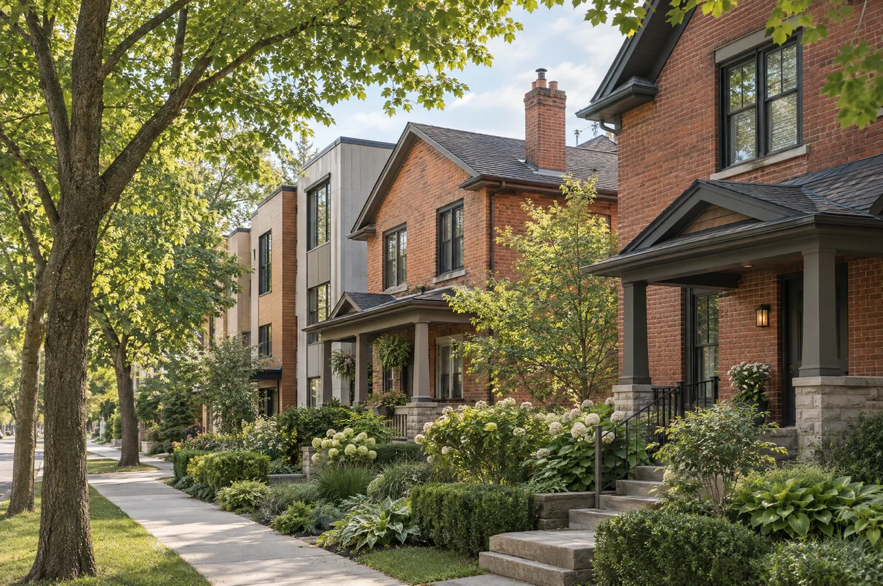 Illustrative Westboro-inspired character homes and tree-lined residential streetscape.